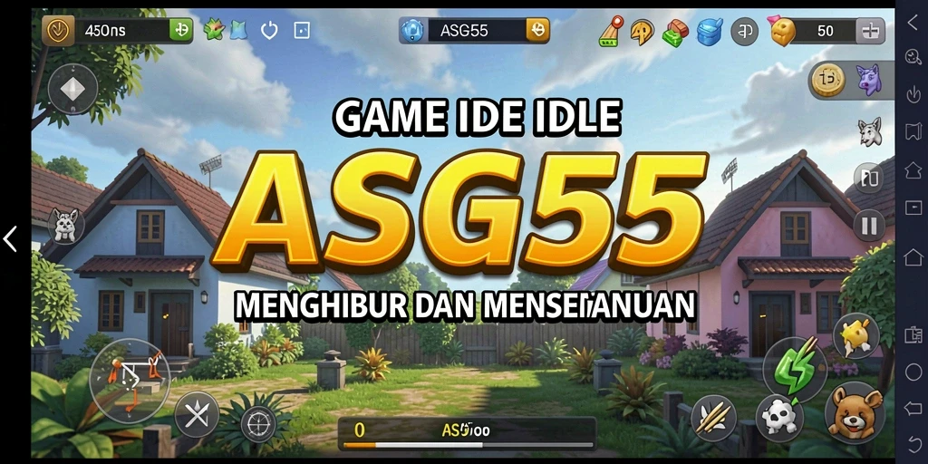 Tangkapan layar utama ASG55 menampilkan elemen gameplay Idle yang menarik.