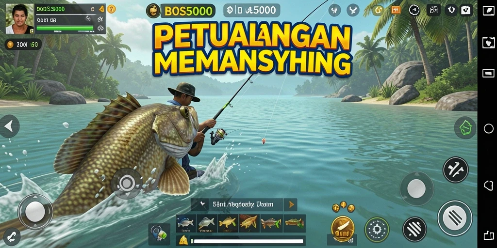 Tangkapan ikan besar dalam gameplay BOS5000 yang menarik.