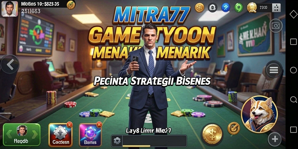 Tampilan gameplay menarik di MITRA77 yang menunjukkan manajemen bisnis.