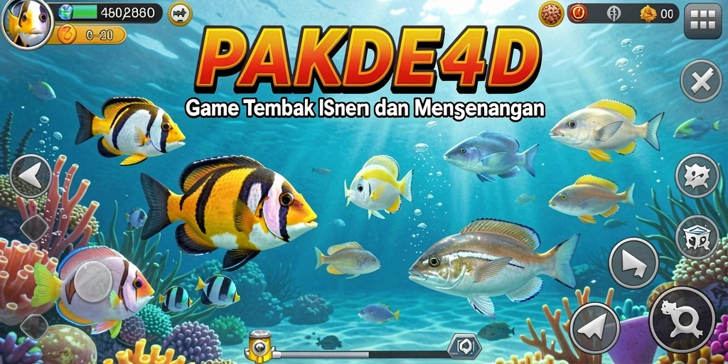 Tampilan gameplay PAKDE4D saat menangkap ikan dengan senjata yang menarik.