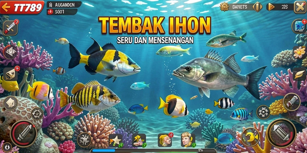 Tampilan gameplay seru dari TT789 menembak ikan.
